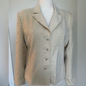 Kasper for ASL vintage? Cream plaid Blazer